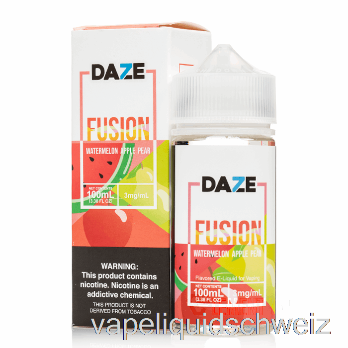 Wassermelone Apfel Birne – 7 Daze Fusion – 100 Ml 3 Mg Vape Schweiz